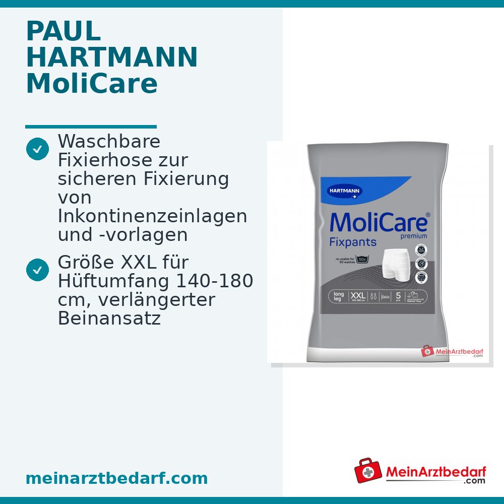 MoliCare Fixpants lange broekspijpen incontinentie maat XXL wasbaar tot 50x 60°C met natheidsindicator