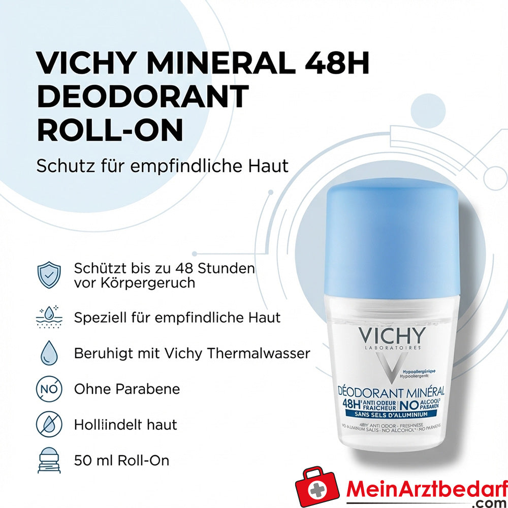 Vichy Minéral 48h Déodorant à bille pour peaux sensibles 50 ml
