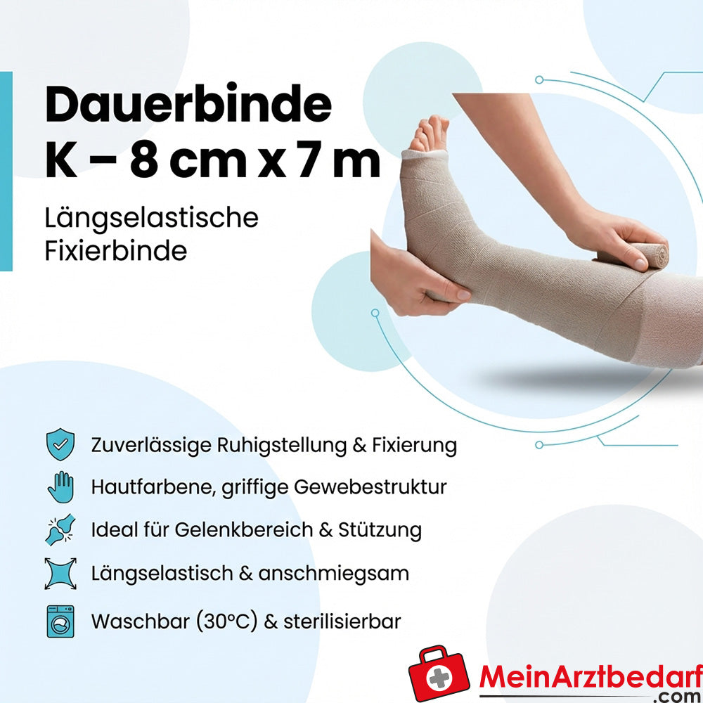 Dauerbinde K längselastisch 8 cm x 7 m hautfarben 1 Stück