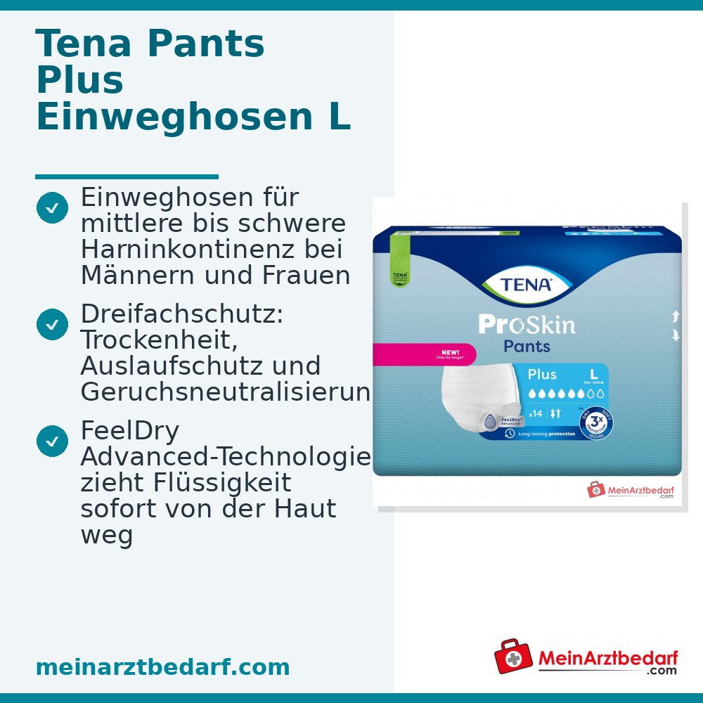 TENA Pants Plus Large Einweg-Pants L Hüftumfang 100–135 cm 4x14 Stück