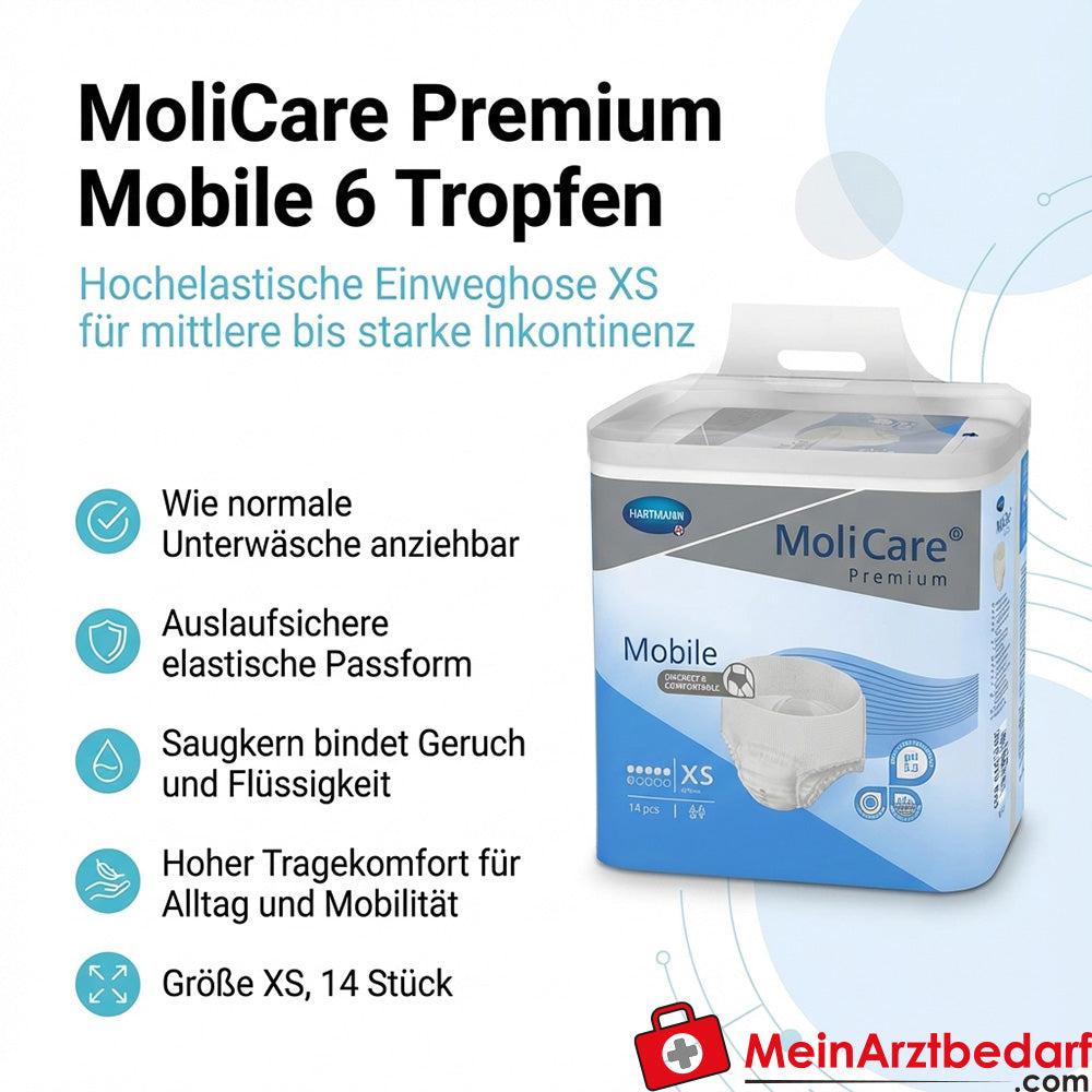 MoliCare Premium Mobile 6 gocce pantaloni monouso XS 14 pezzi