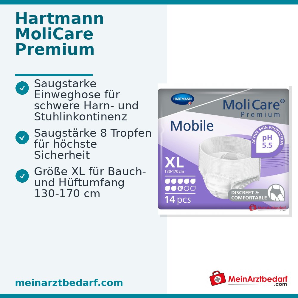 MoliCare Premium Mobile 8 kropli majtki jednorazowe XL, 56 szt.