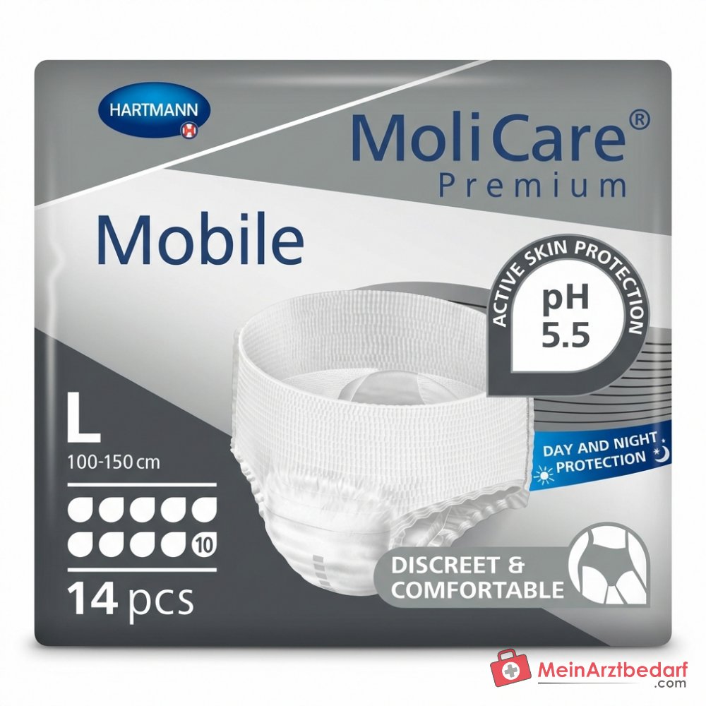 MoliCare Premium Mobile 10 gouttes culotte jetable taille L, 14 pièces.