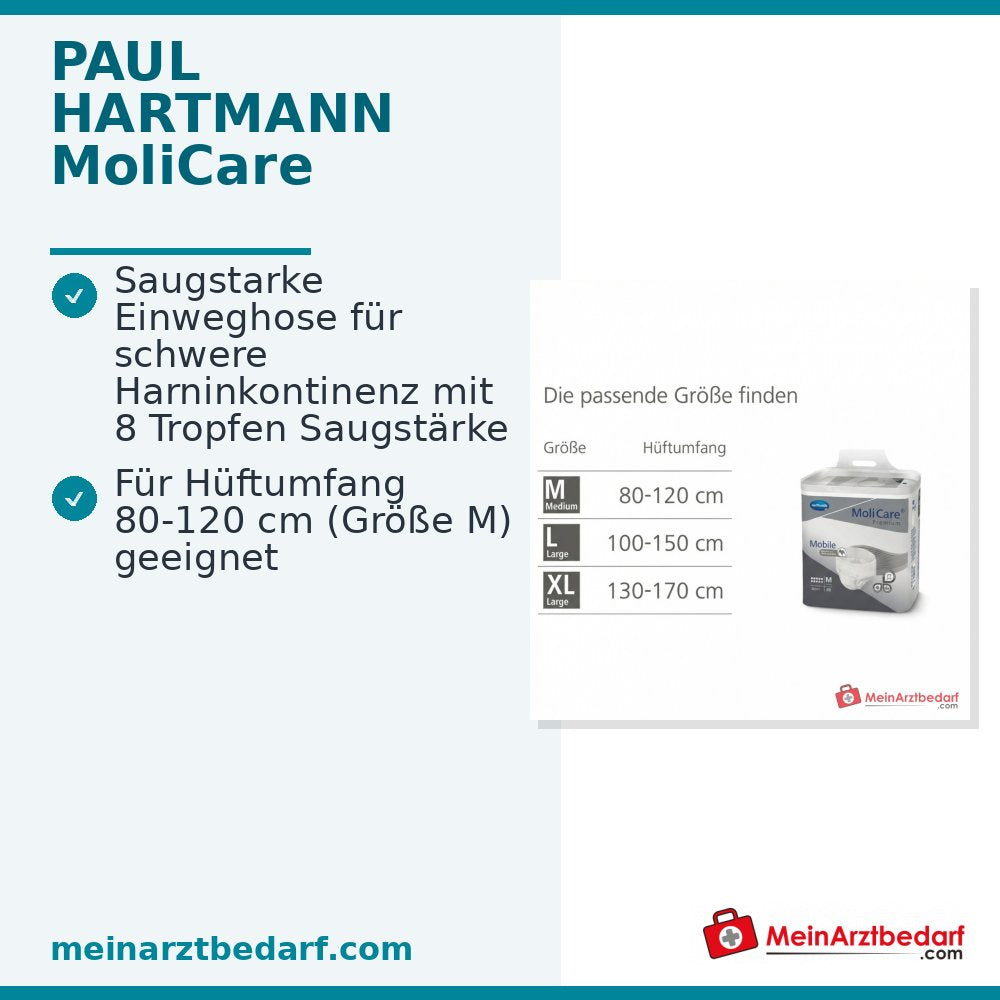 PAUL HARTMANN MoliCare Premium Mobile 8 druppel wegwerpluier, maat M, 3x14 stuks