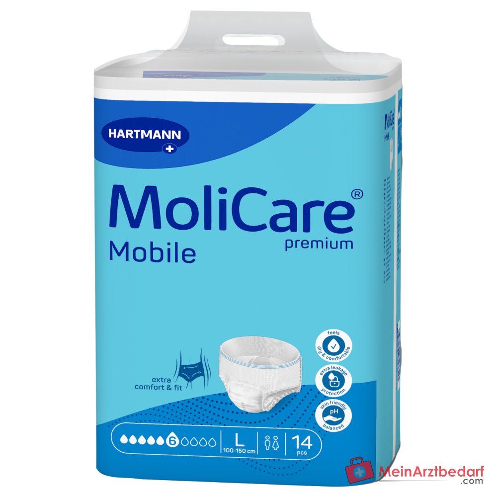 Hartmann MoliCare Premium Mobile 8 druppels wegwerpluier maat L, 56 stuks