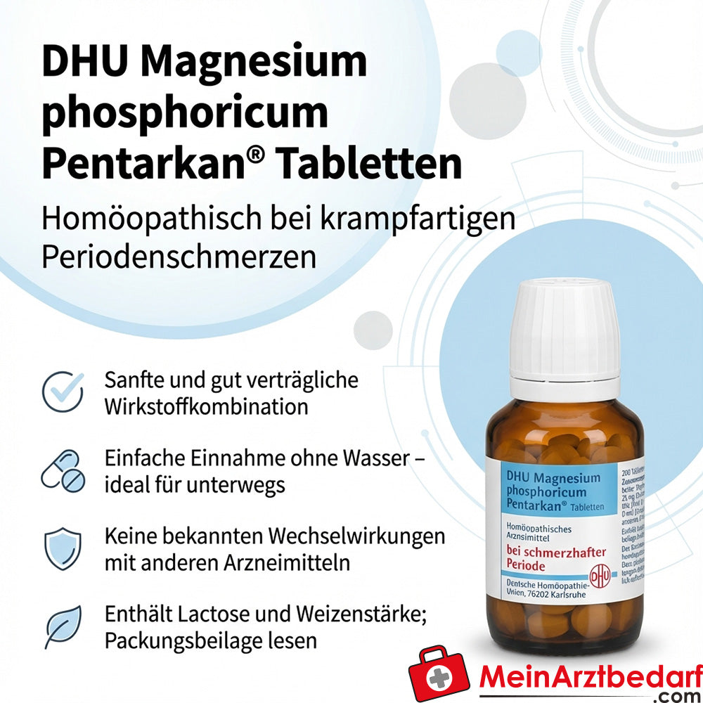 DHU Magnesium phosphoricum Pentarkan Magnesium phosphoricum / Chamomilla / Colocynthis / Potentilla anserina / Aesculus Tabletten, 80 St.
