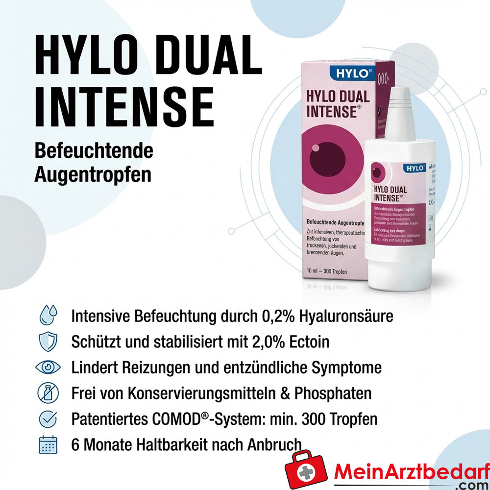 HYLO Dual Intense Augentropfen 0,2% Hyaluronsäure, 2,0% Ectoin 10 ml