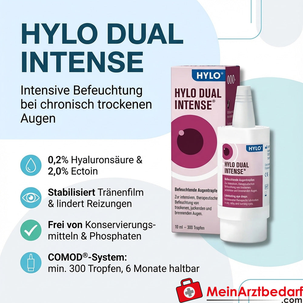 HYLO Dual Intense Augentropfen 0,2% Hyaluronsäure, 2,0% Ectoin 10 ml