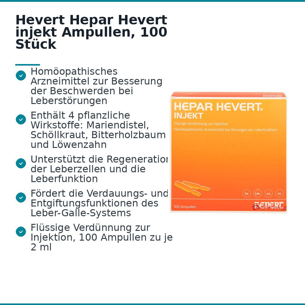 Ampułki Hevert Hepar Injekt, 100 sztuk