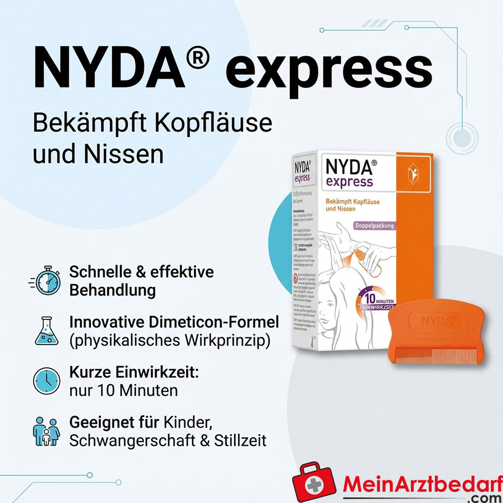 NYDA express Dimeticon Lösung 2 x 50 ml gegen Läuse und Nissen