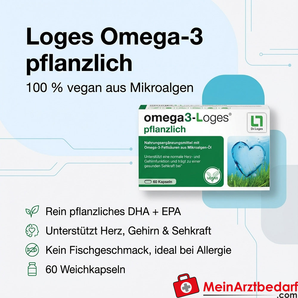 Loges Omega-3 pflanzlich DHA+EPA 320 mg Kapseln 60 Stück