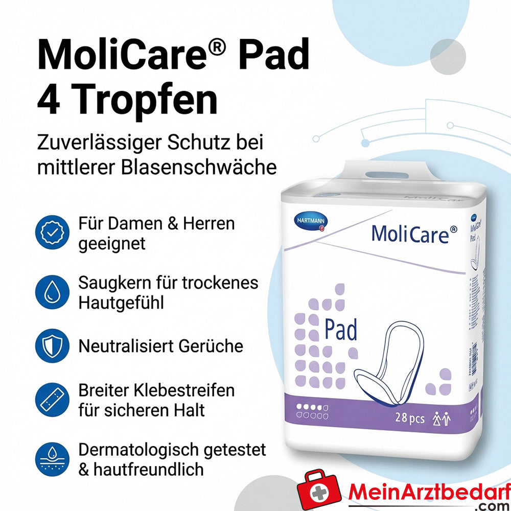MoliCare Pad 4 gouttes Protections pour incontinence avec bande adhésive, doux pour la peau