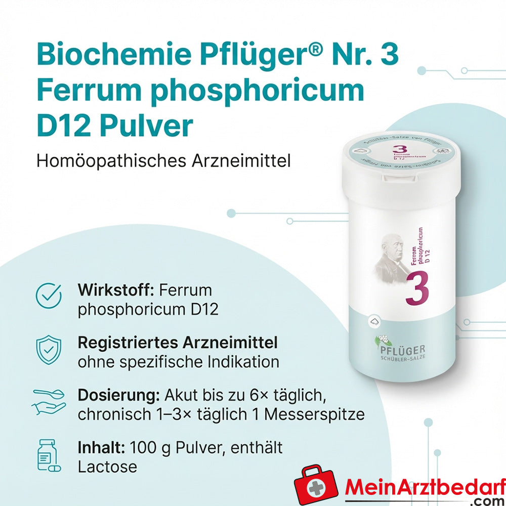 Biochemie Pflüger Nr. 3 Ferrum phosphoricum D12 Pulver 100 g