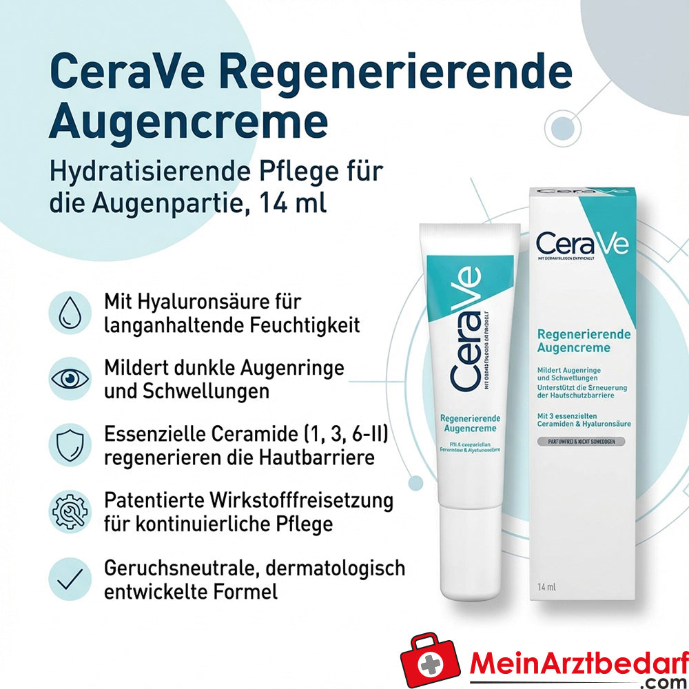 CeraVe Regenerierende Augencreme mit Hyaluronsäure und Ceramiden 14 ml