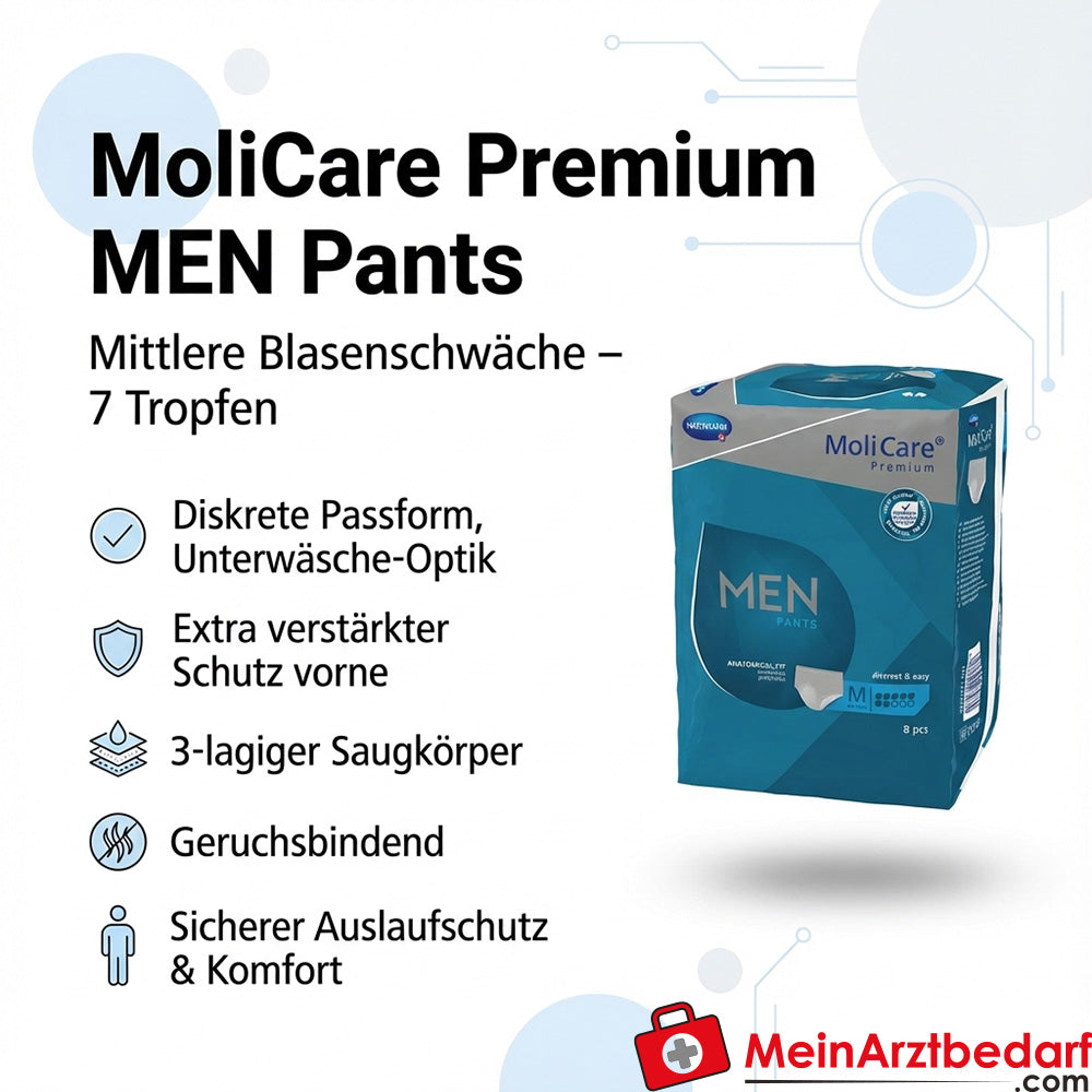MoliCare Premium MEN Pantalones 7 gotas talla M Pantalones de incontinencia para hombre
