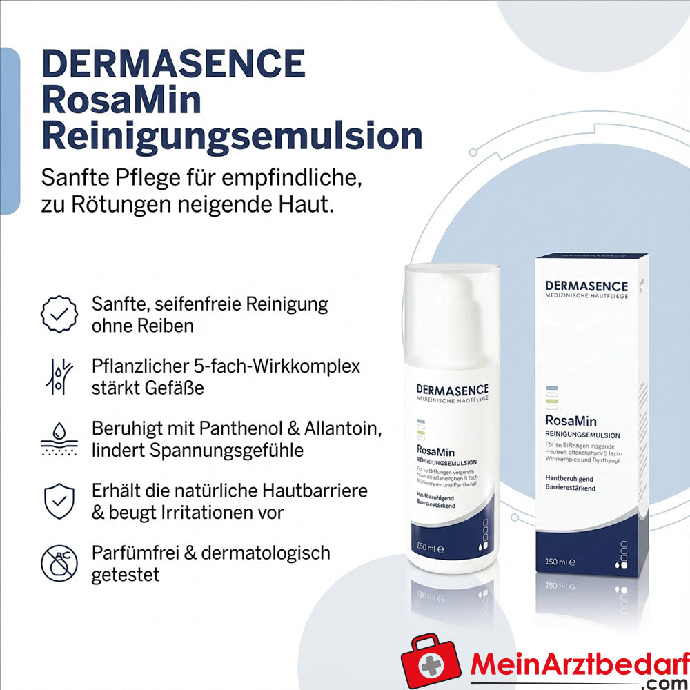 DERMASENCE RosaMin Emulsión Limpiadora 150 ml para pieles sensibles con tendencia a la rosácea