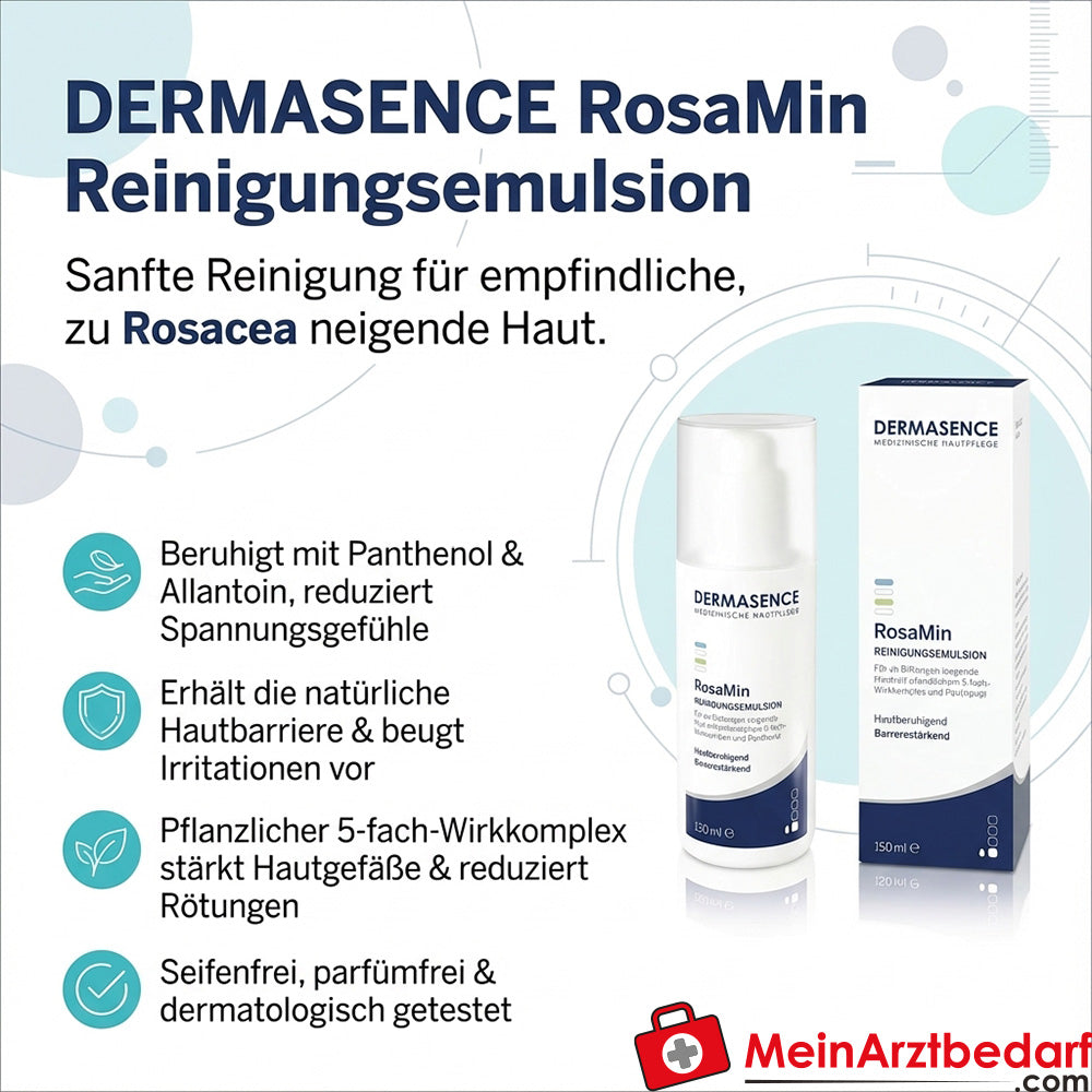DERMASENCE RosaMin Emulsión Limpiadora 150 ml para pieles sensibles con tendencia a la rosácea