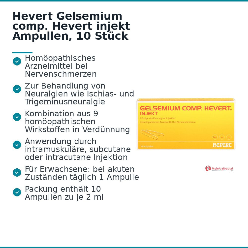Hevert Gelsemium comp. Injectie ampullen, 10 stuks