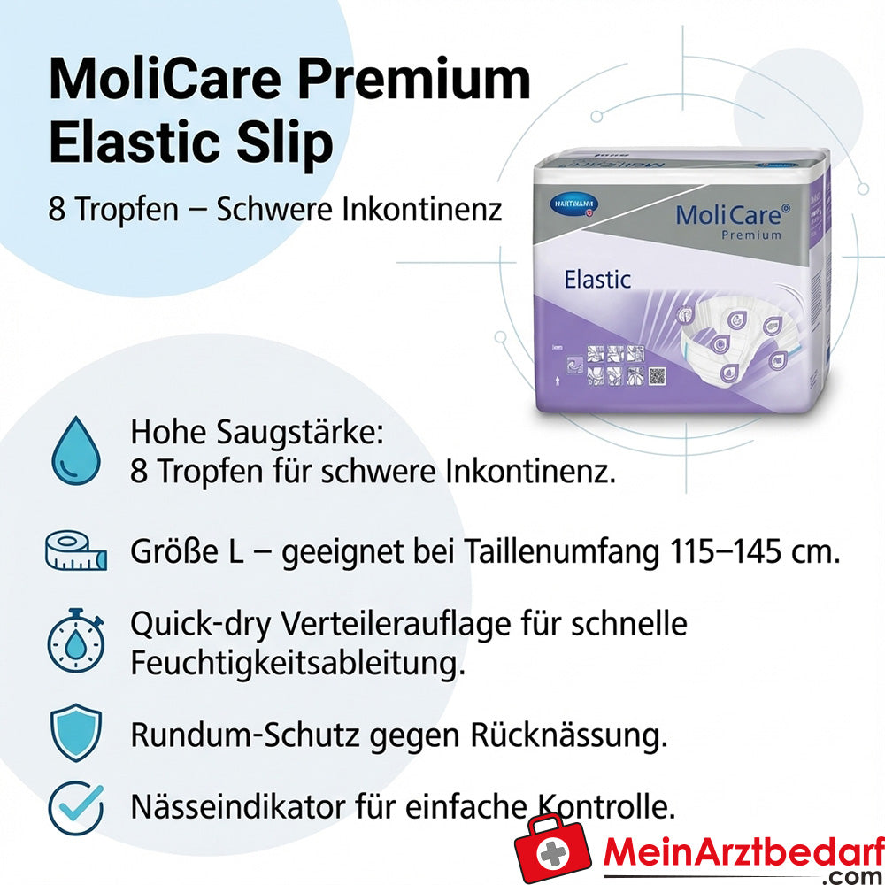 MoliCare Premium Elastic Slip 8 Tropfen Inkontinenz-Slip Gr. L 72 St.