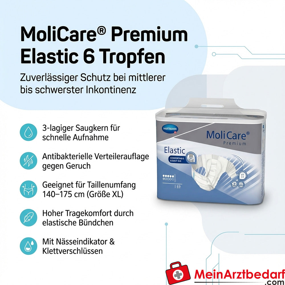 MoliCare Premium Slip elástico 6 gotas incontinencia XL (140-175 cm)