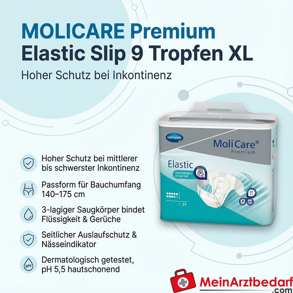 MOLICARE Premium Slip elastico 9 gocce Slip per incontinenza XL 14 pezzi