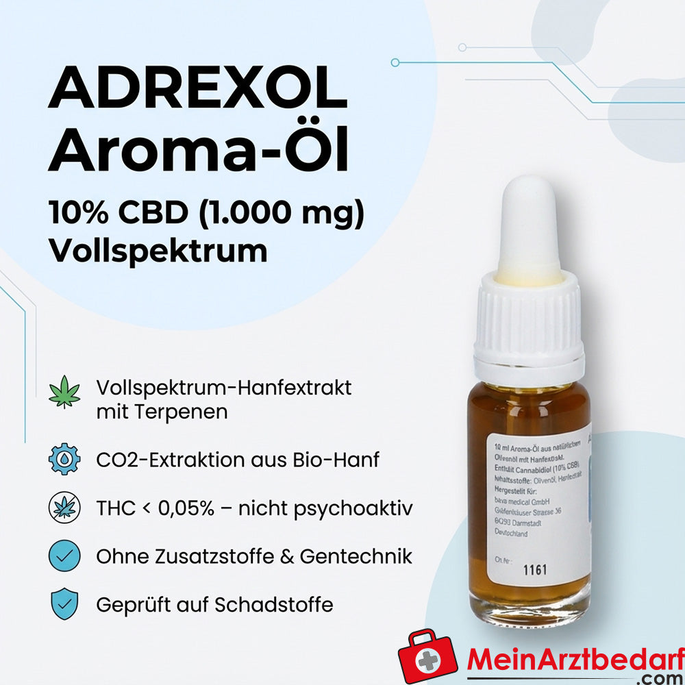 Olio aromatizzato ADREXOL 10% CBD (1.000 mg) a spettro completo