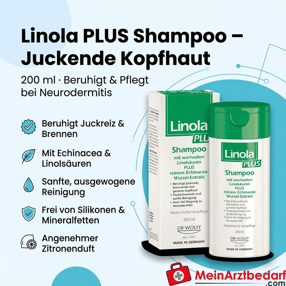 Linola PLUS Shampoo 200 ml für juckende, gereizte Kopfhaut