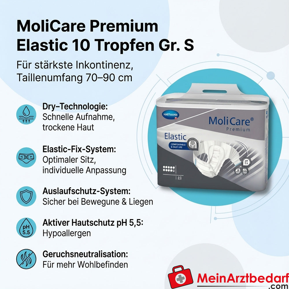 MoliCare Premium Elastisch 10 druppels incontinentiebroekje maat S (70-90 cm)