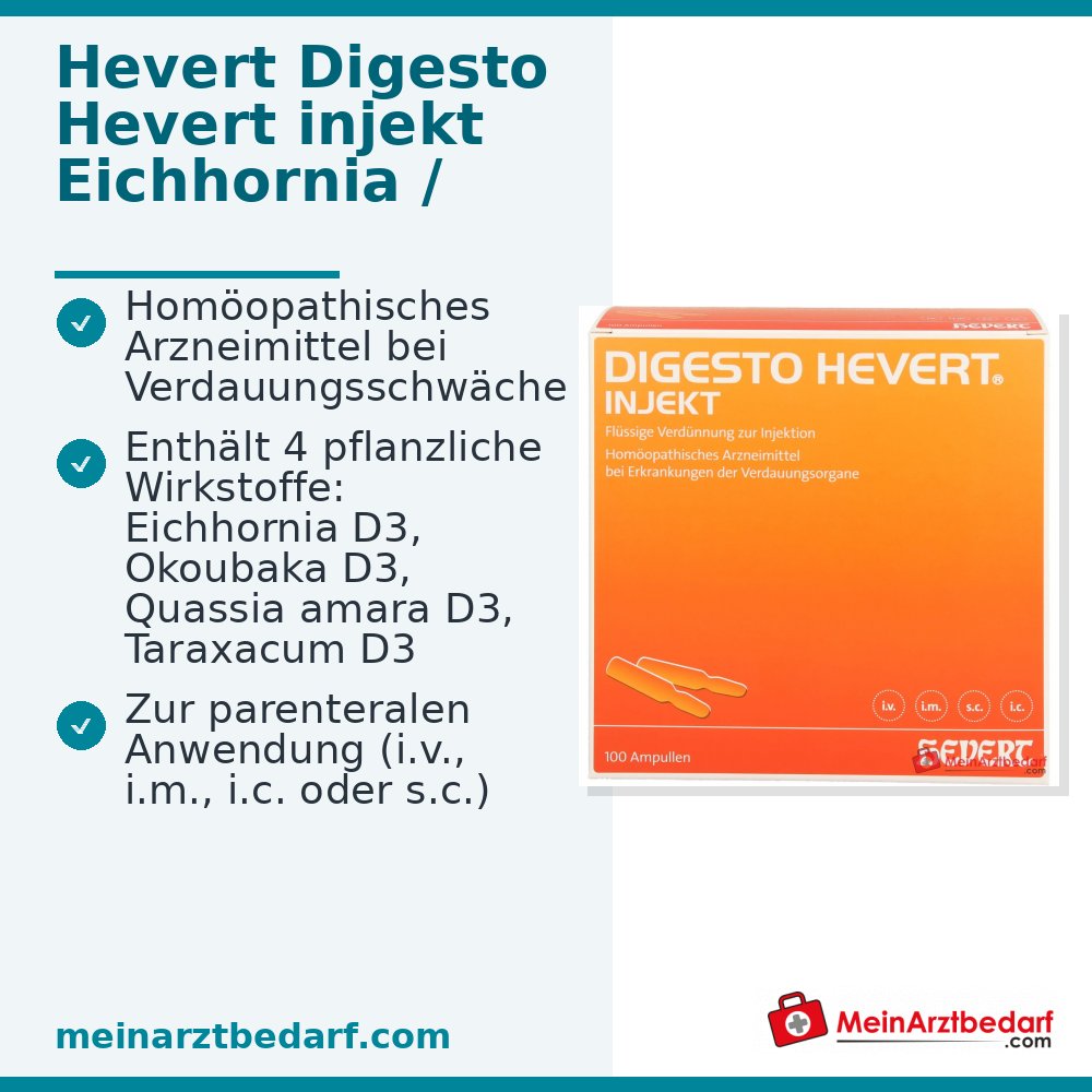 Hevert Digesto iniettabile fiale, 100 pezzi da 2 ml