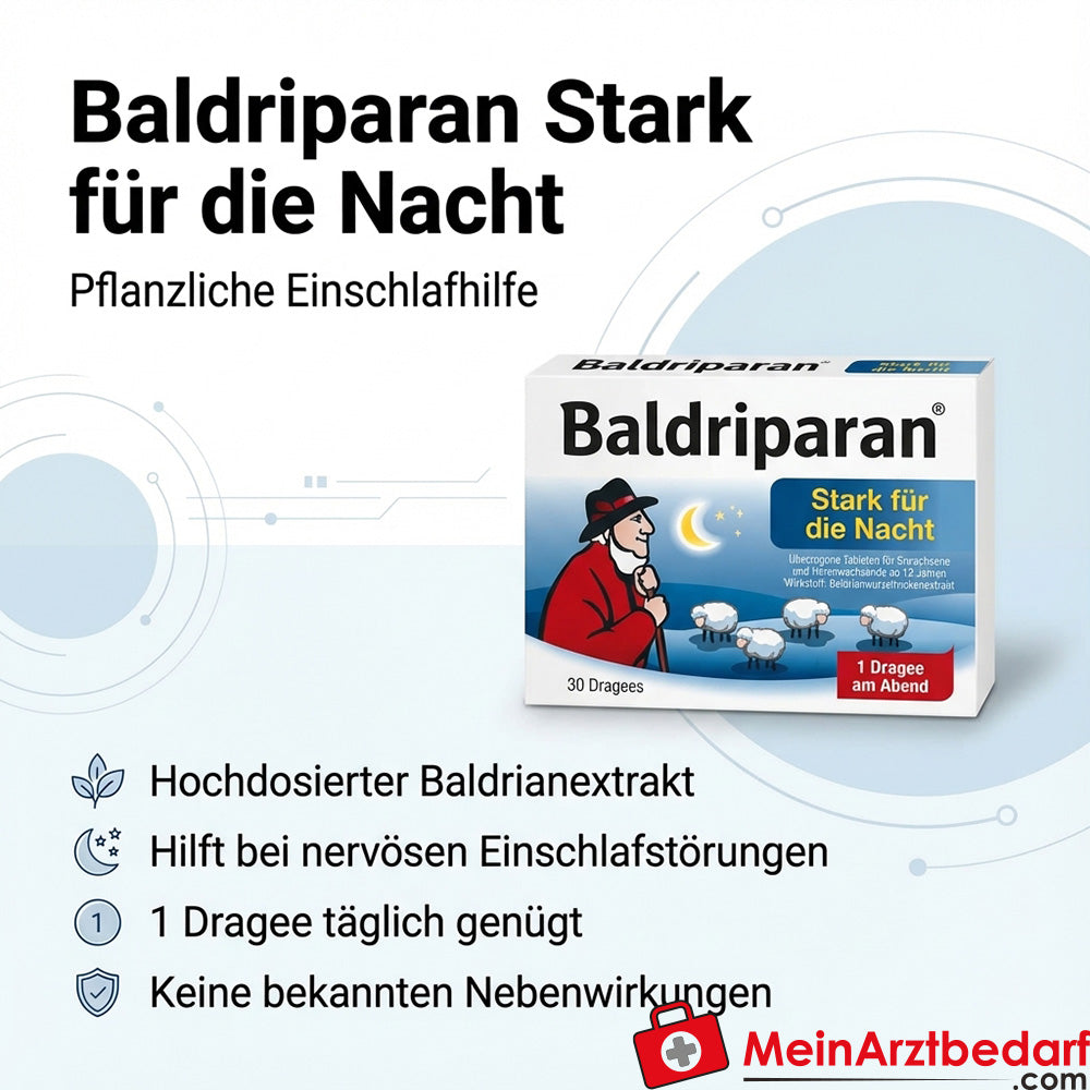 Baldriparan Stark für die Nacht Baldrianwurzel-Trockenextrakt 441,35 mg Dragees
