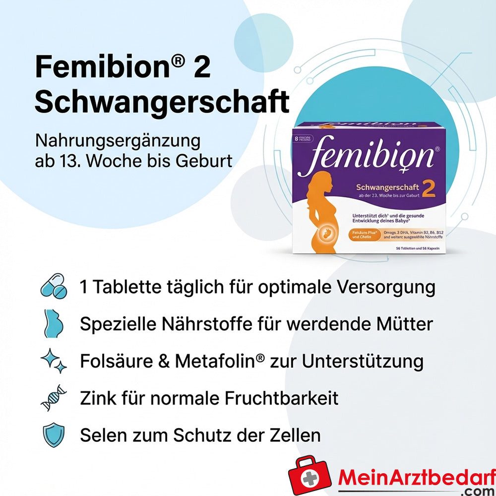 Femibion® 2 Schwangerschaft Folsäure & Metafolin Tabletten 2 x 56 St.