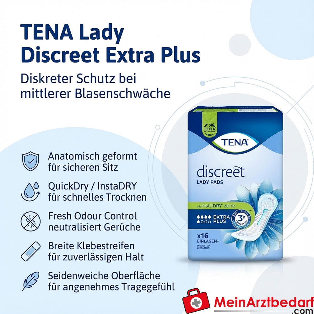 Tena Lady Discreet Extra Plus incontinentieverbanden, 96 stuks