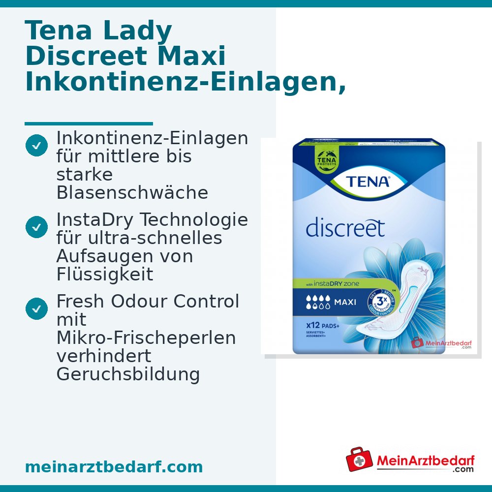 Tena Lady Discreet Maxi Incontinentieverbanden, 144 st.