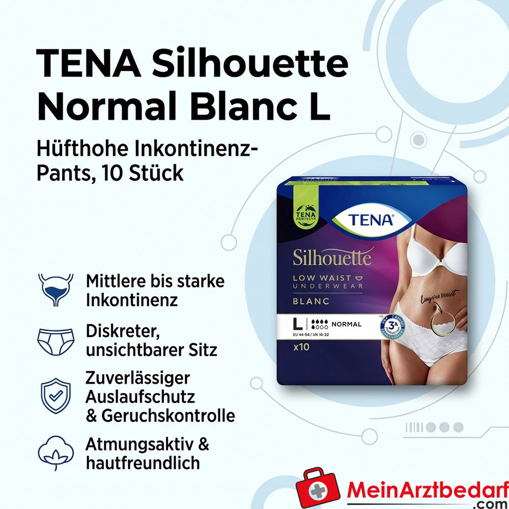 TENA Silhouette Normal Blanc L pantaloni per incontinenza monouso 10 pezzi