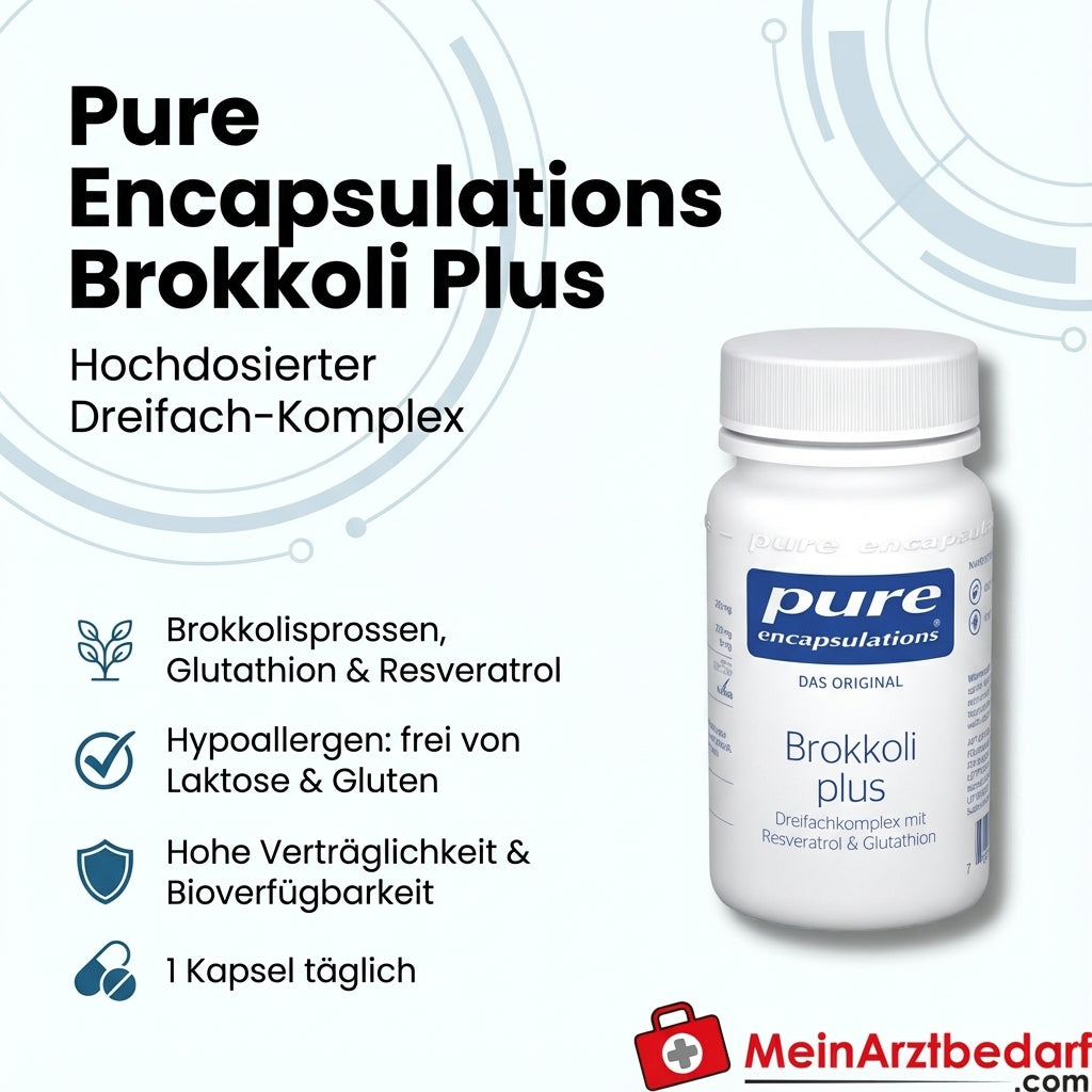 Pure Encapsulations Brokkoli Plus Kapseln 250 mg Brokkolisprossen / 250 mg Glutathion / 15 mg Resveratrol 30 St