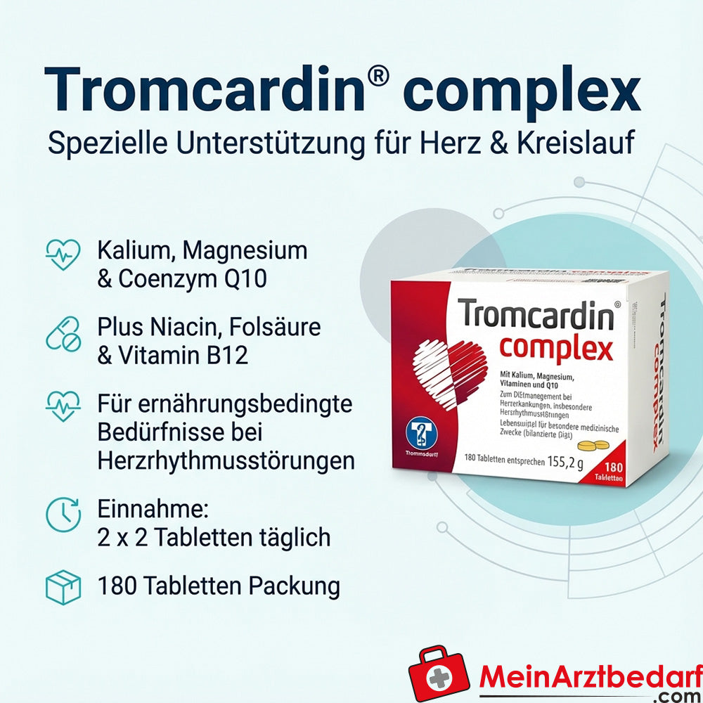 Tromcardin® complex Co-enzym Q10 15 mg tabletten met kalium 117,3 mg en magnesium 36,5 mg 120 st.