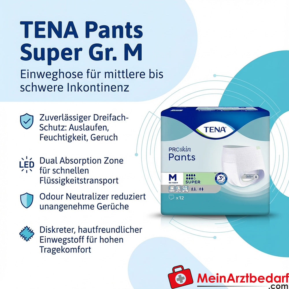 TENA broekje Super maat M Wegwerpbroekje voor matige tot zware incontinentie