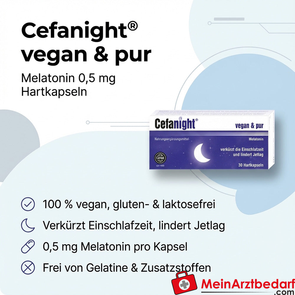 Cefanight vegan und pur Melatonin 0,5 mg Hartkapseln 30 Stück