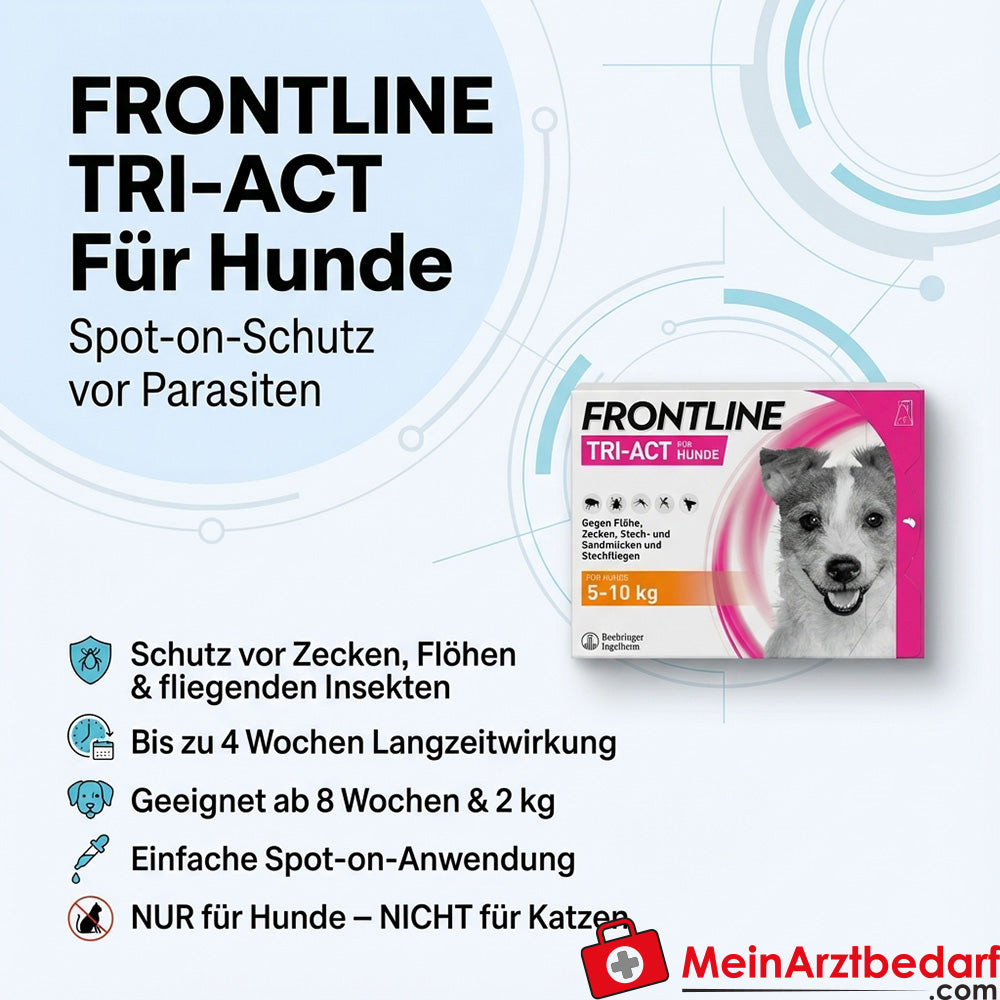 Frontline TRI-ACT Fipronil/Permethrin Spot-on Pipetten für Hunde 3 Stück