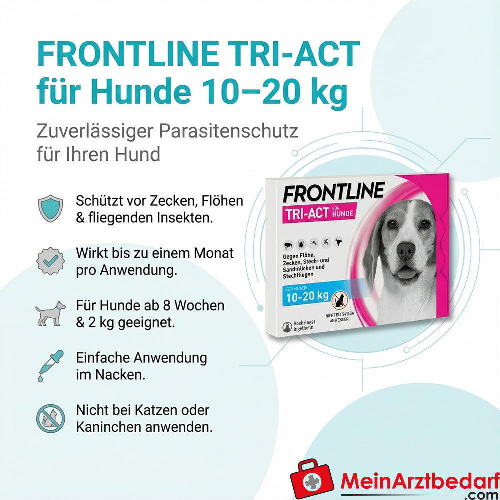 FRONTLINE Tri-Act Spot-on für Hunde 10–20 kg 6 Pipetten
