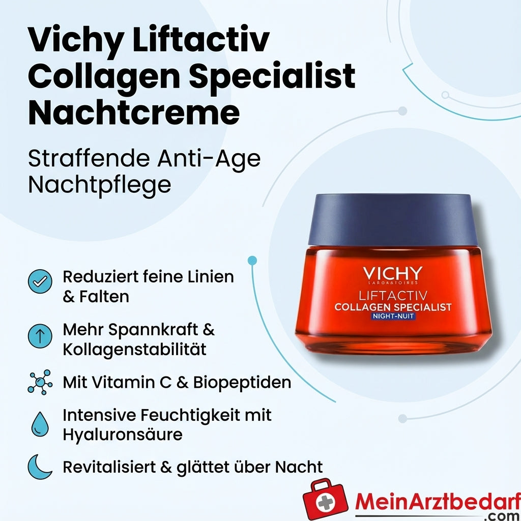 Vichy Liftactiv Collagen Specialist Crème de nuit à la vitamine C & à l'acide hyaluronique 50 ml