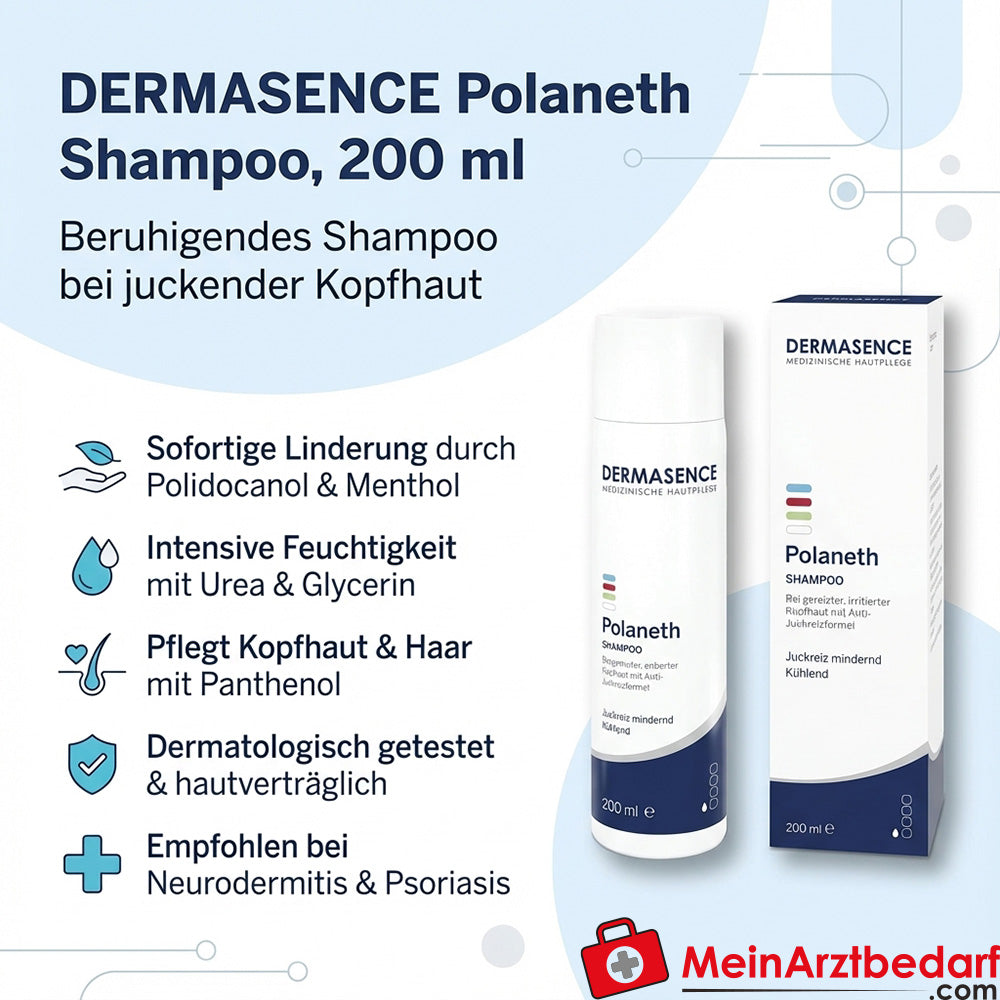 DERMASENCE Polaneth Shampoo mit Polidocanol & Menthol, 200 ml