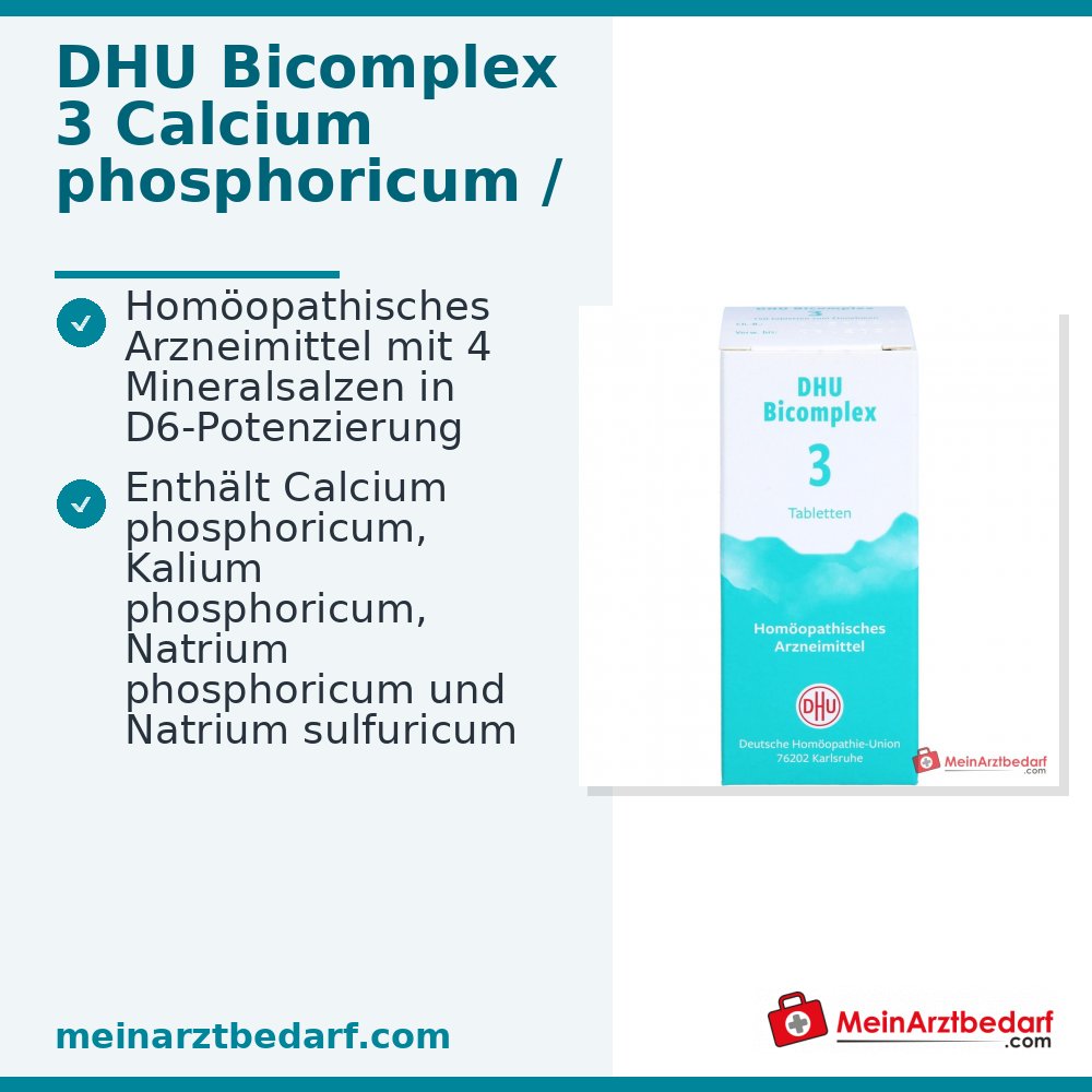 DHU Bicomplex 3 Natrium phosphoricum D6, Natrium sulfuricum D6, Calcium phosphoricum D6, Potassium phosphoricum 25 mg tabletki każda