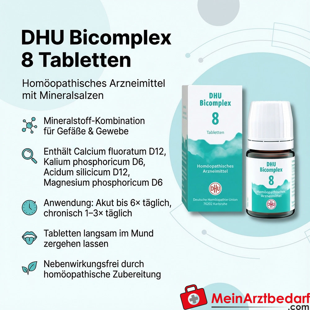 DHU Bicomplex 8 Calcium fluoratum / Kalium phosphoricum / Magnesium phosphoricum / Silicea Tabletten, 150 St.