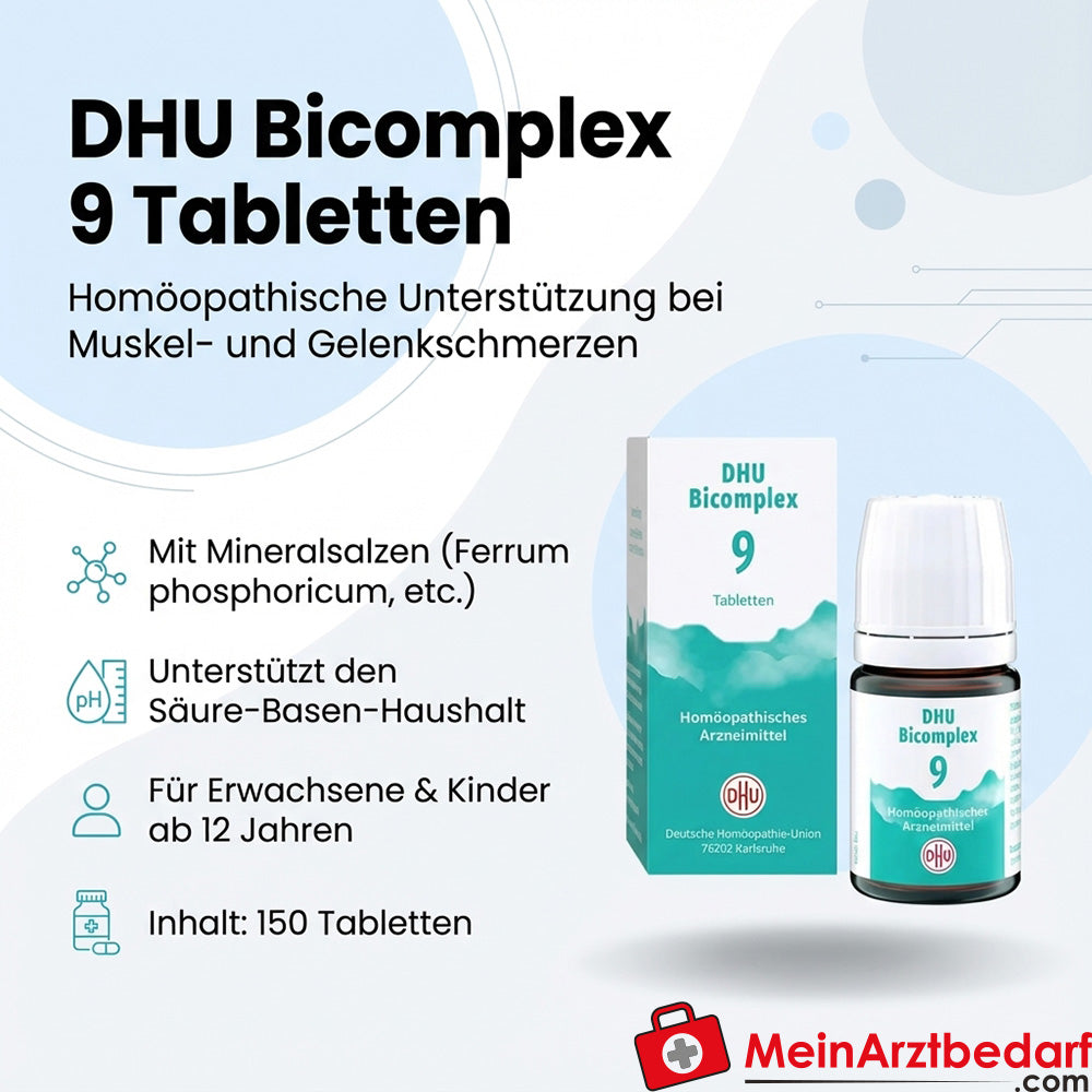 DHU Bicomplex 9 Ferrum phosphoricum / Natrium phosphoricum / Natrium sulfuricum / Silicea Compresse, 150 pz.