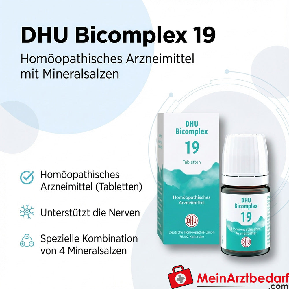 DHU Bicomplex 19 comprimés Ammonium phosphoricum D6, Calcium phosphoricum D6, Kalium phosphoricum, Magnesium phosphoricum D6