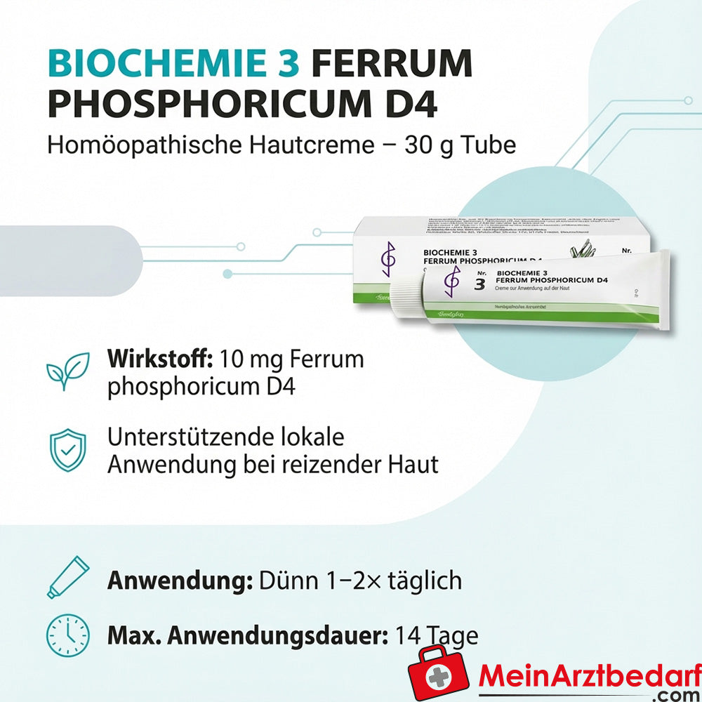 BIOCHEMIE 3 Ferrum phosphoricum D4 Creme 10 mg/g Tube 30 g