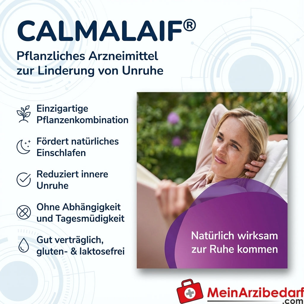 Calmalaif Baldrian Passionsblume Schwarznessel Weißdorn überzogene Tabletten 120 Stück