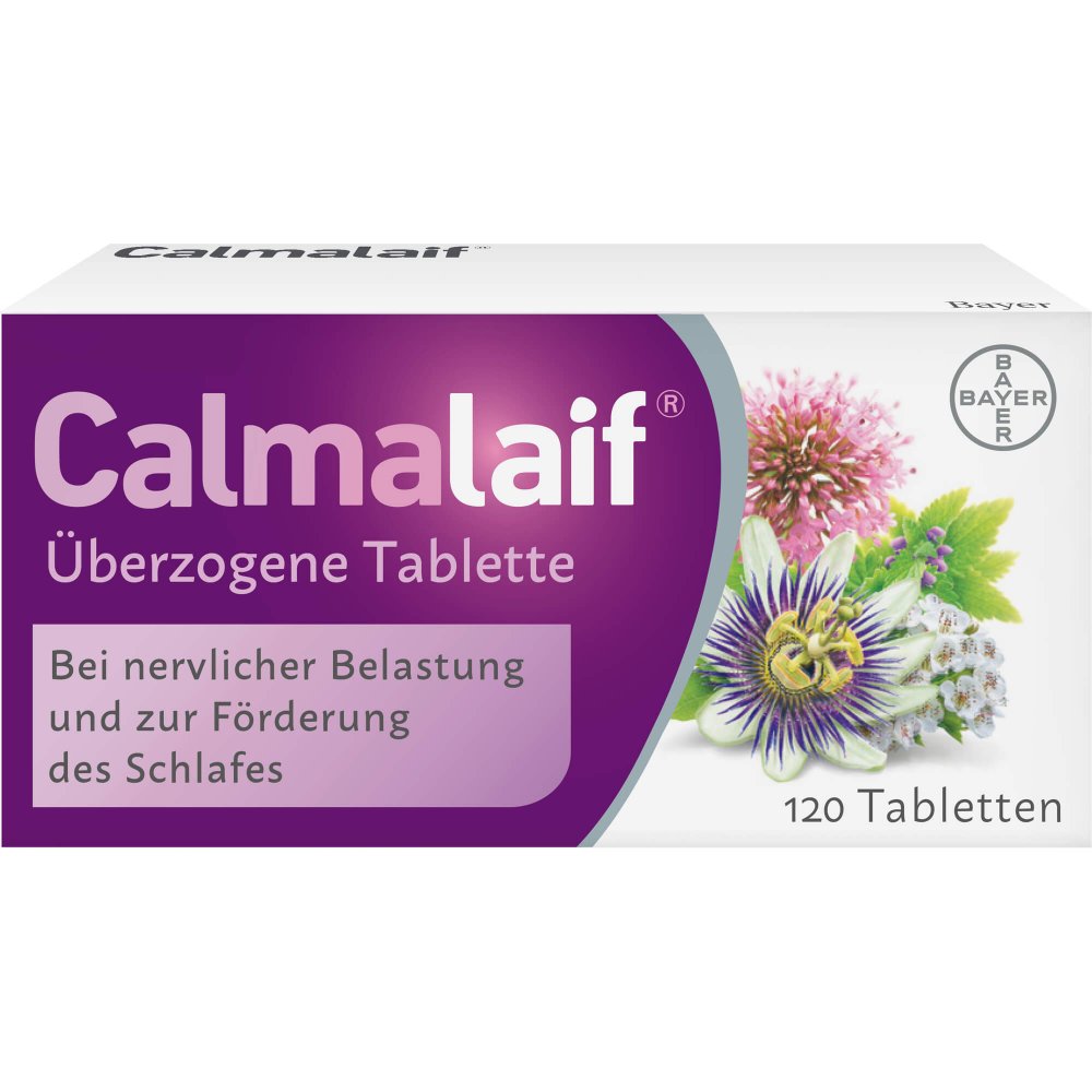 Calmalaif Baldrian Passionsblume Schwarznessel Weißdorn überzogene Tabletten 120 Stück