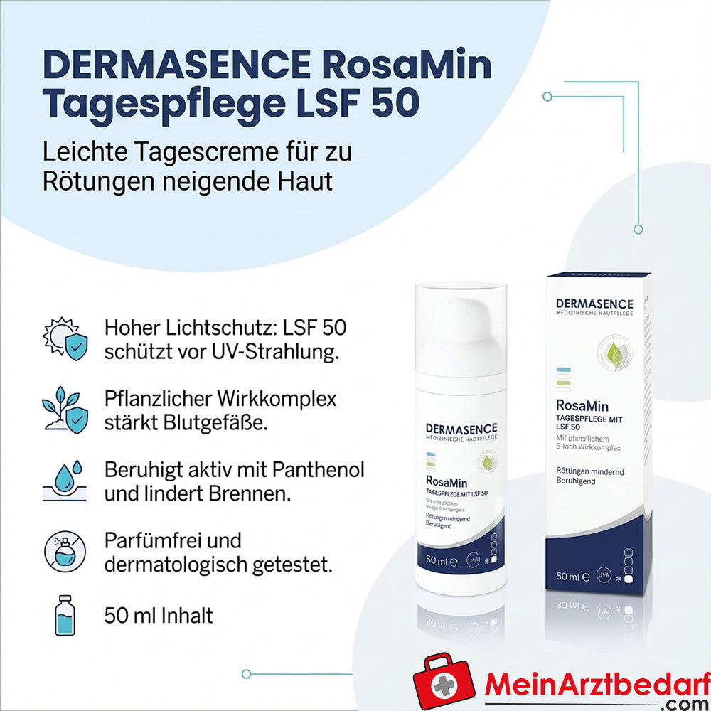 DERMASENCE RosaMin LSF 50 Tagespflege für empfindliche, zu Rötungen neigende Haut 50 ml